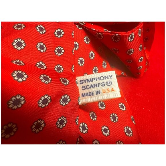 Red Patterned 100% Silk Fabric Belt / Sash Women's by Symphony Scarfs ~46" x 2" - Picture 4 of 4